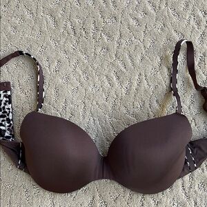 Chantelle Underwire Lightly Padded Brown Bra 36B Animal Print Details